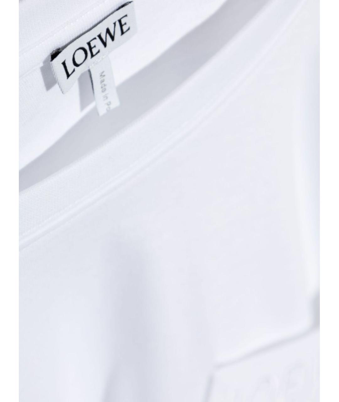 LOEWE Белая хлопковая футболка, фото 4