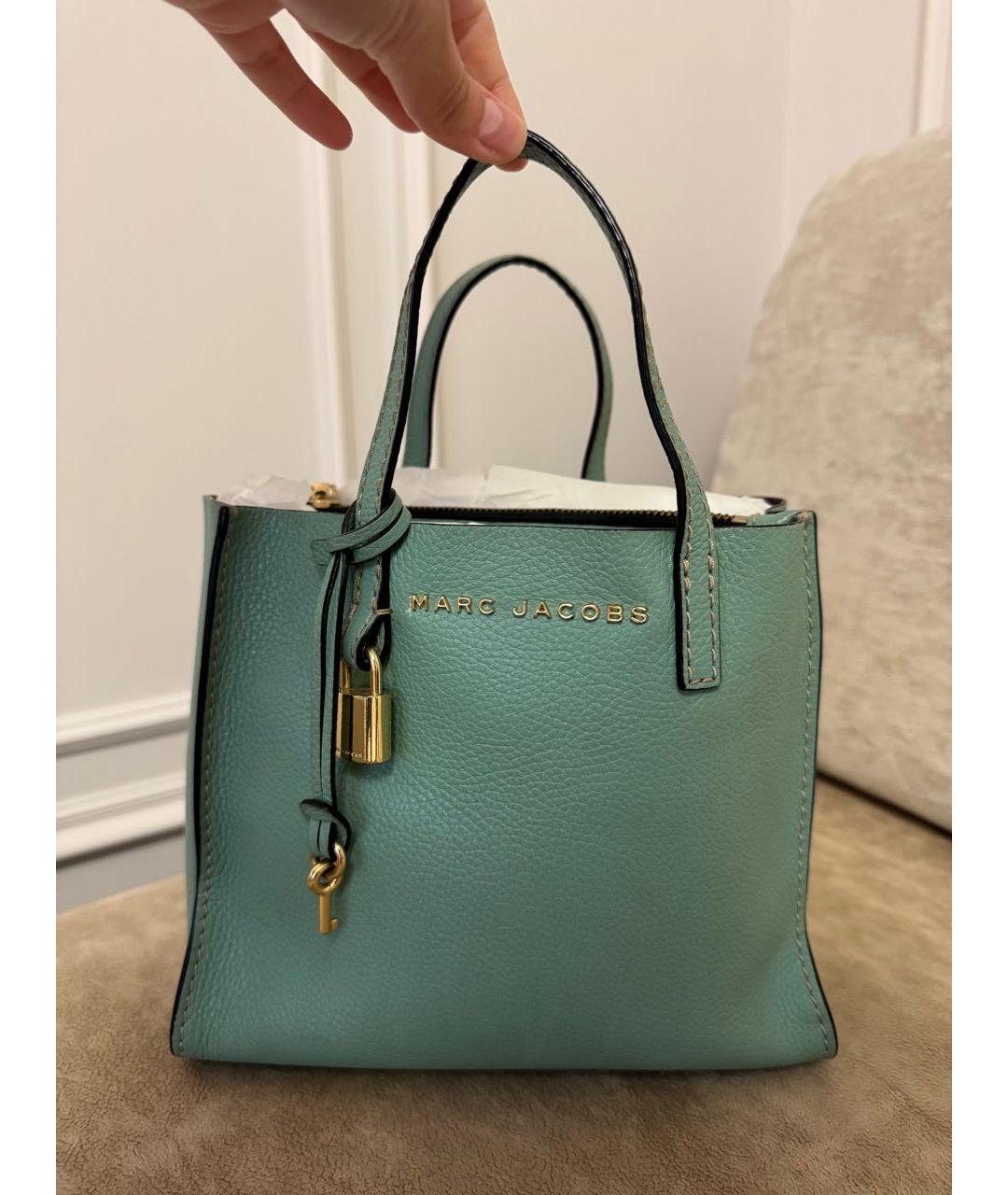 MARC JACOBS Бирюзовая кожаная сумка с короткими ручками, фото 9