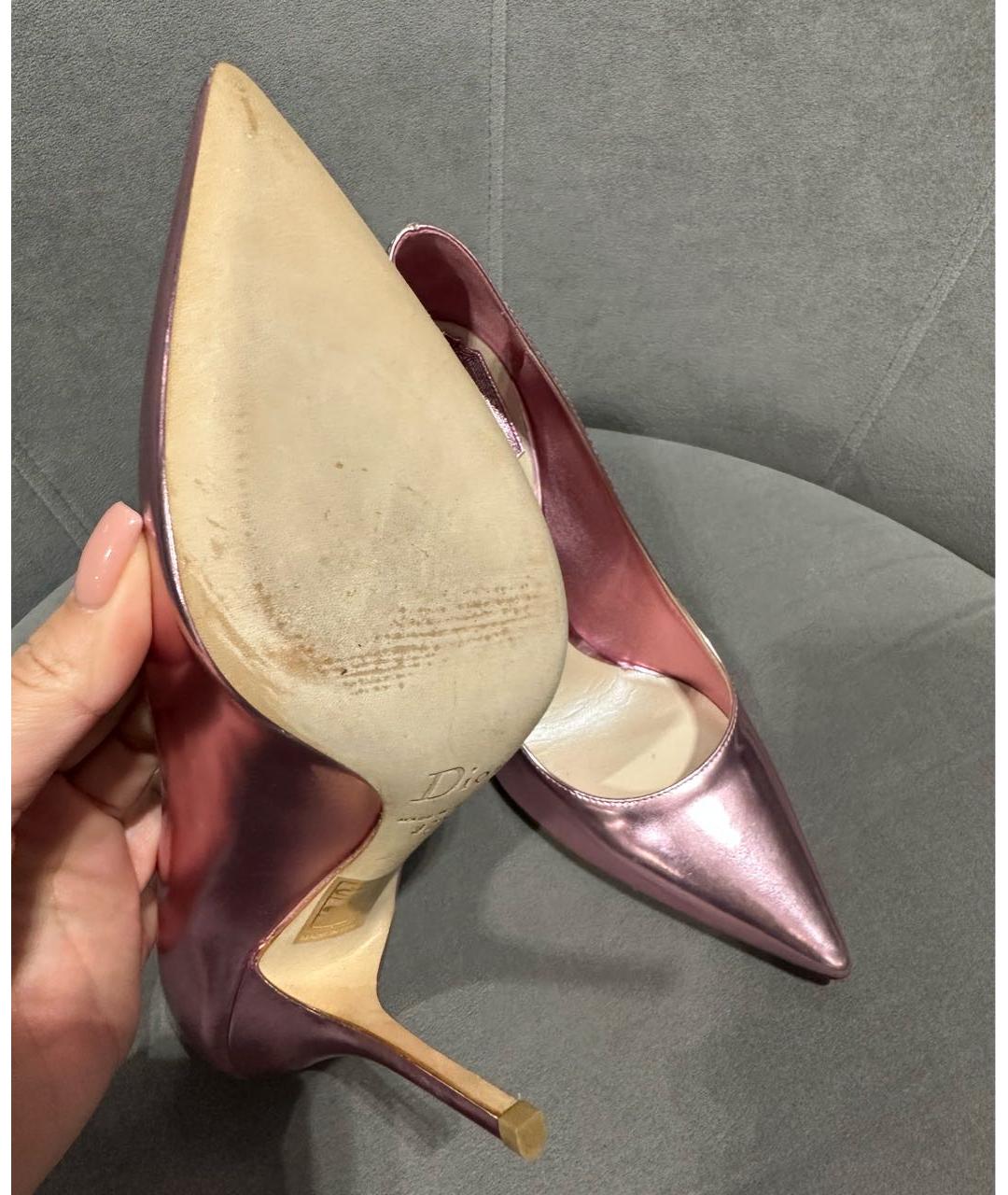 CHRISTIAN DIOR Розовые кожаные туфли, фото 6