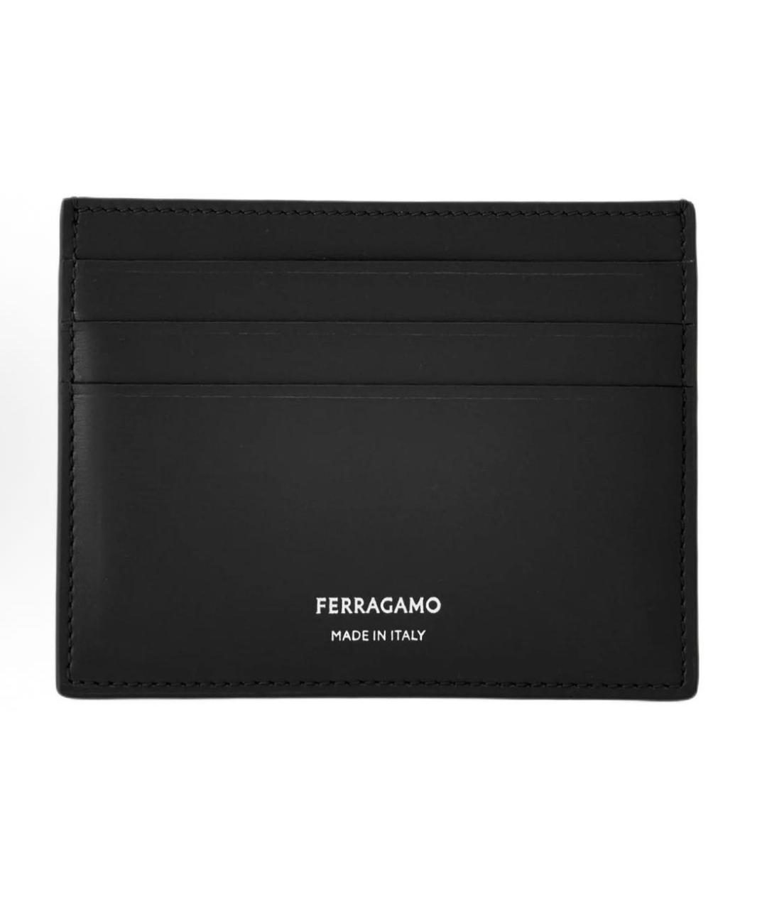 FERRAGAMO Черный кожаный кардхолдер, фото 5