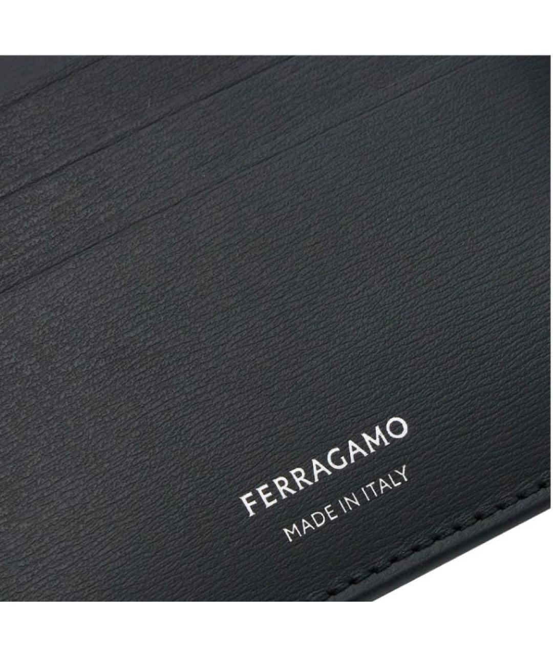 FERRAGAMO Черный кожаный кардхолдер, фото 4
