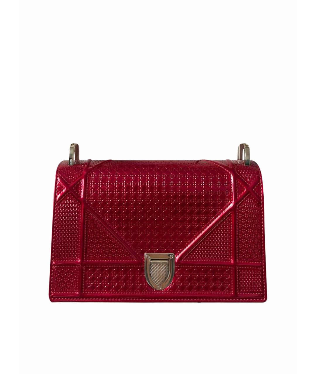 CHRISTIAN DIOR Красная сумка через плечо из лакированной кожи, фото 1