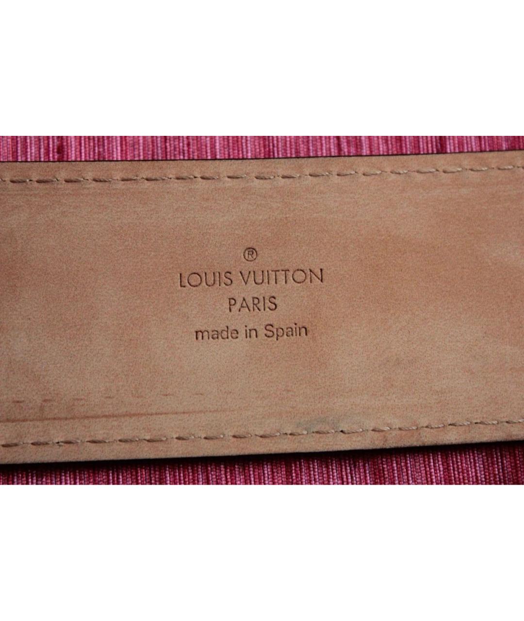 LOUIS VUITTON Черный кожаный ремень, фото 4