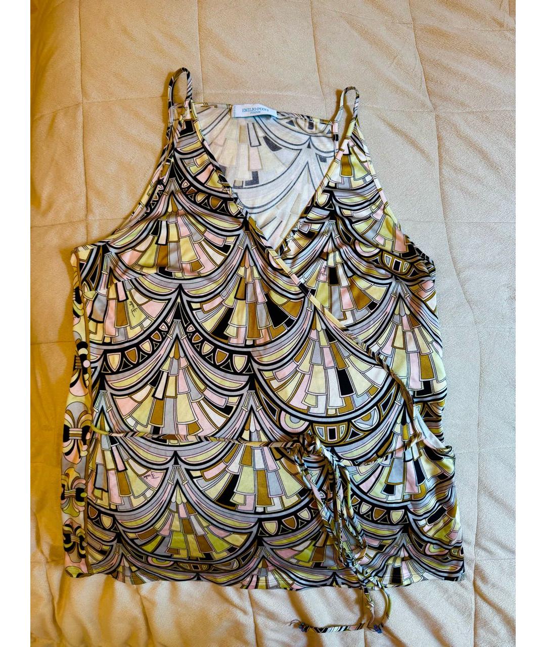 EMILIO PUCCI Мульти шелковая майка, фото 5