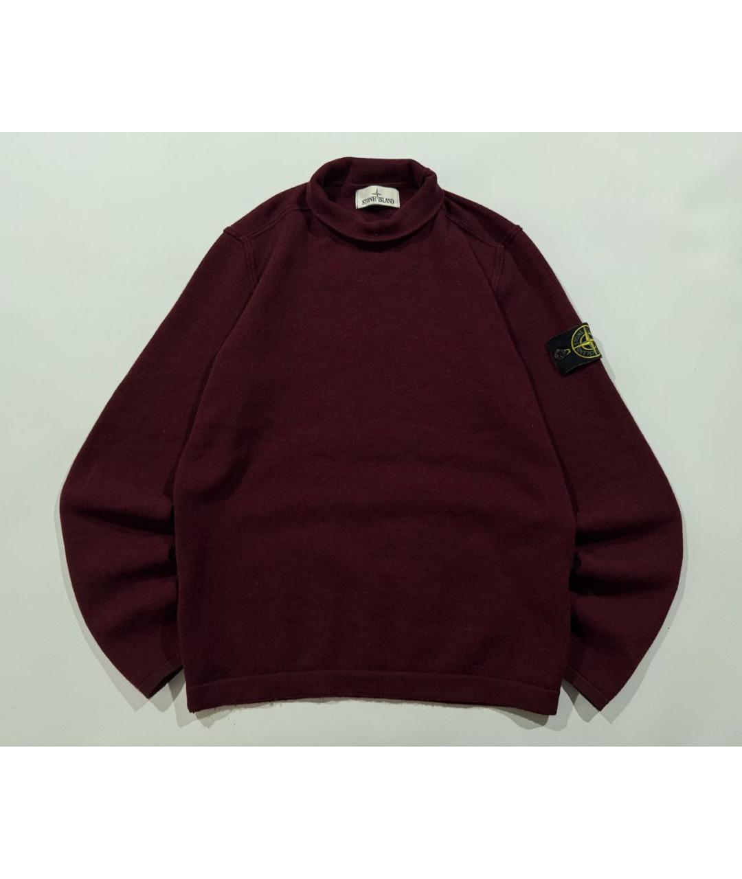 STONE ISLAND Бордовый шерстяной джемпер / свитер, фото 6
