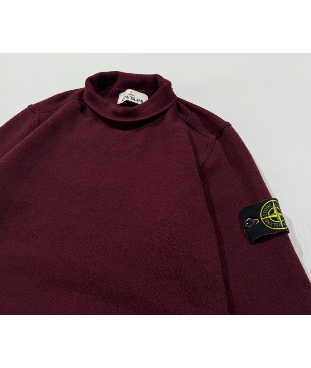 STONE ISLAND Бордовый шерстяной джемпер / свитер, фото 3