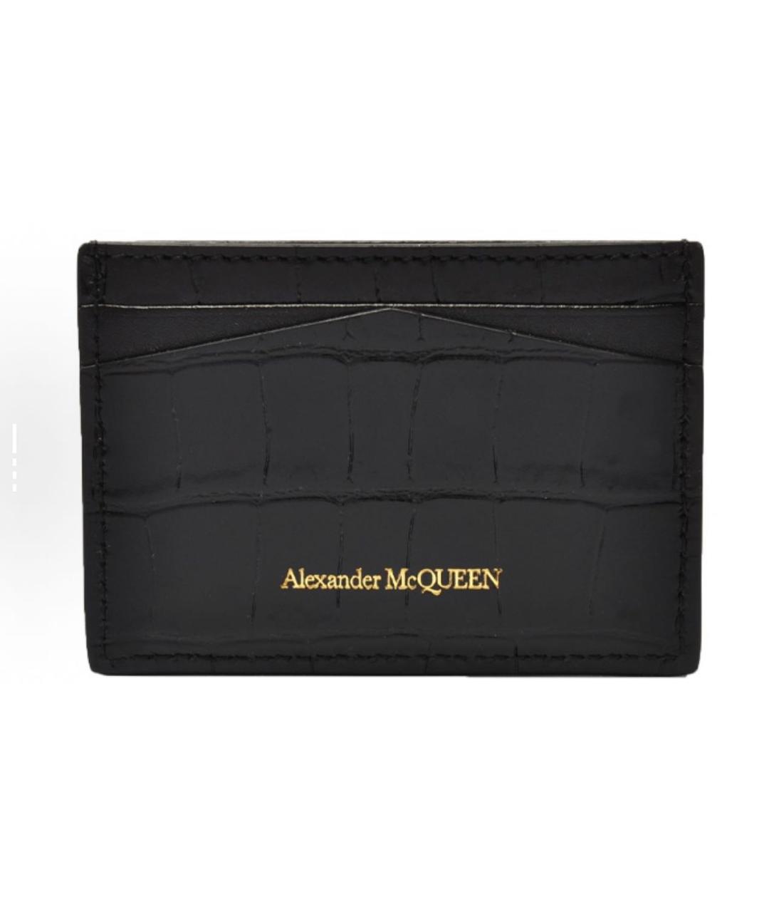 ALEXANDER MCQUEEN Черный кардхолдер из экзотической кожи, фото 3