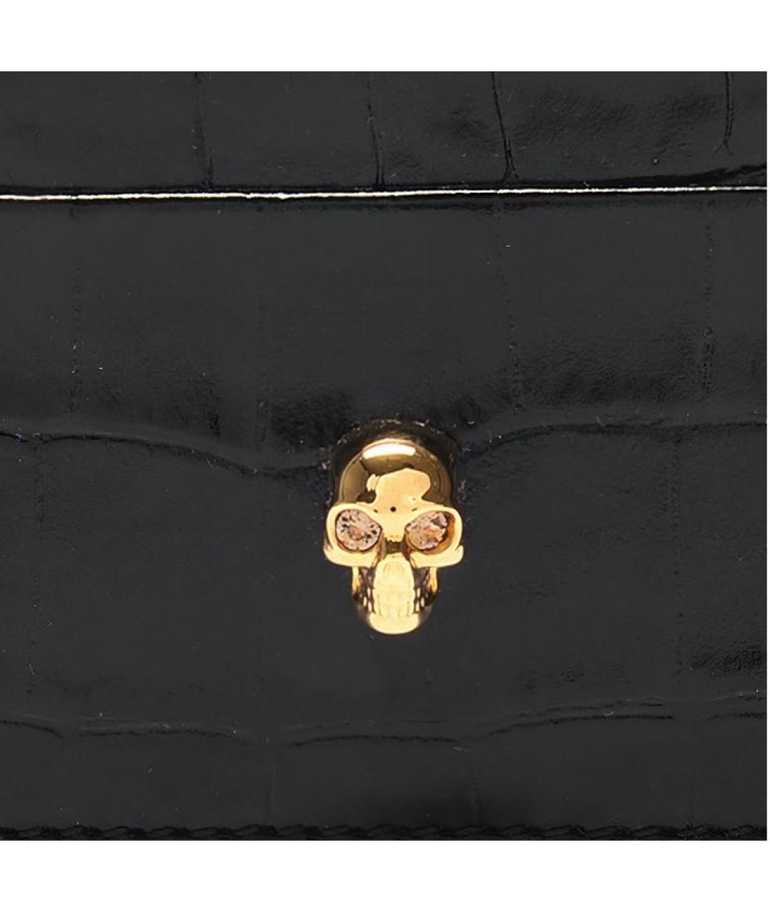 ALEXANDER MCQUEEN Черный кардхолдер из экзотической кожи, фото 4