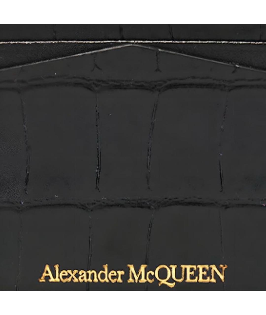 ALEXANDER MCQUEEN Черный кардхолдер из экзотической кожи, фото 5