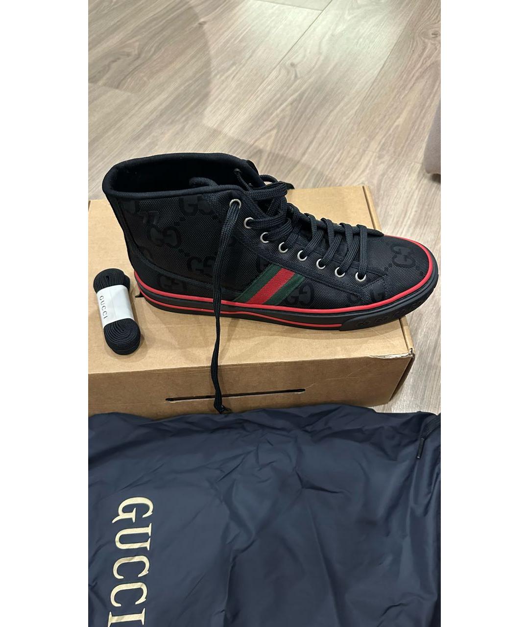 GUCCI Черные текстильные кеды, фото 7