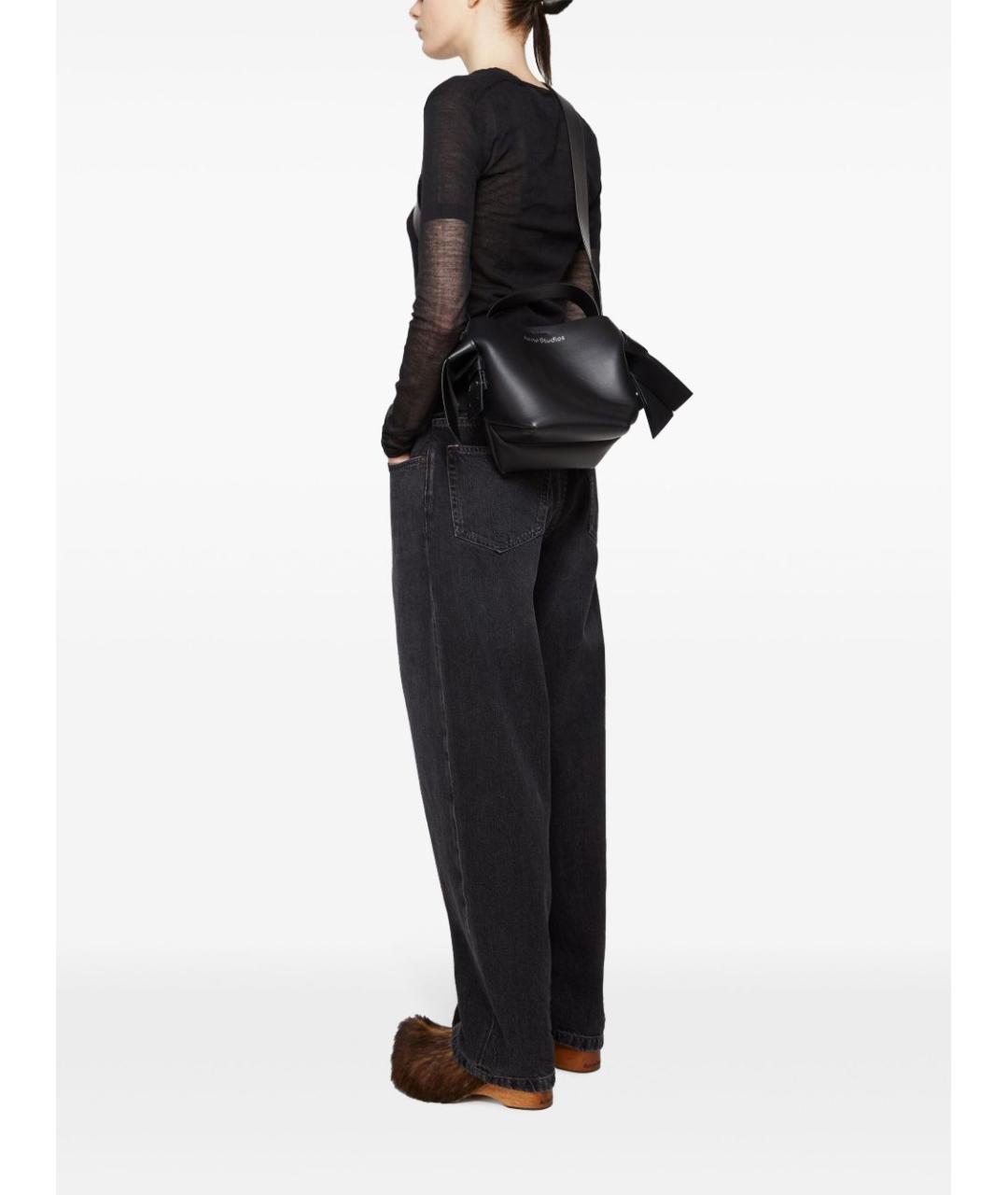 ACNE STUDIOS Черная кожаная сумка тоут, фото 2