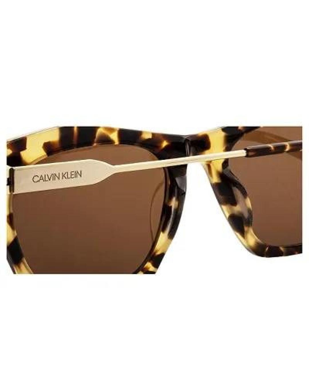 CALVIN KLEIN Коричневые солнцезащитные очки, фото 3