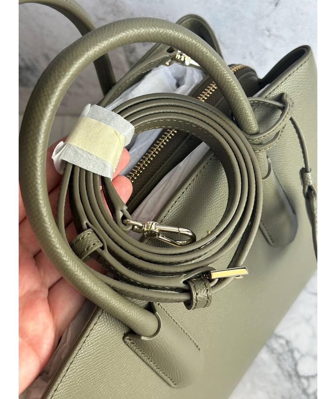 FURLA Хаки кожаная сумка тоут, фото 6