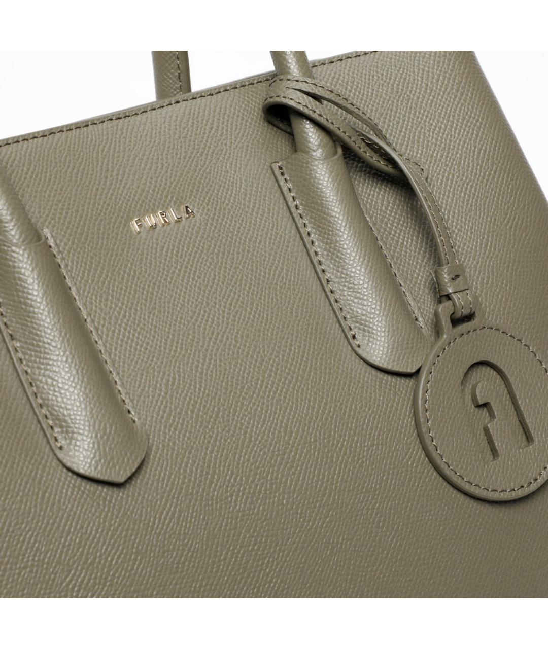 FURLA Хаки кожаная сумка тоут, фото 3
