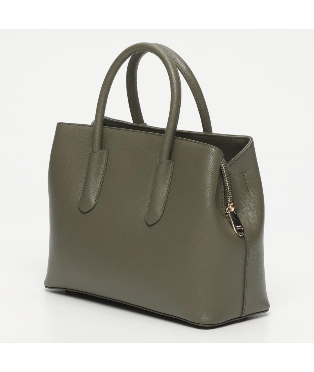 FURLA Хаки кожаная сумка тоут, фото 2
