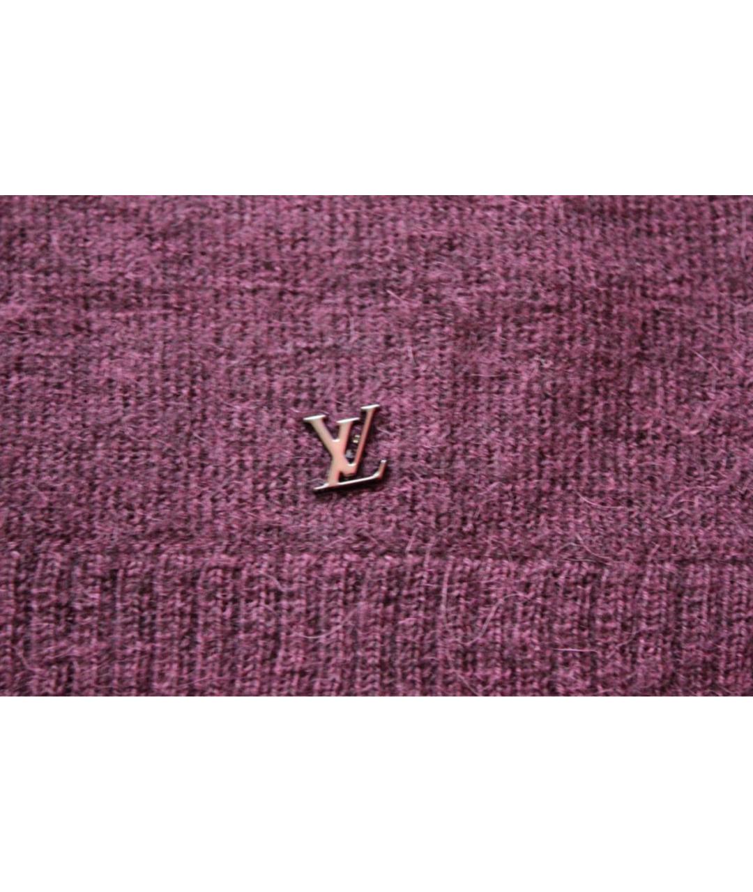 LOUIS VUITTON Бордовый шерстяной джемпер / свитер, фото 5