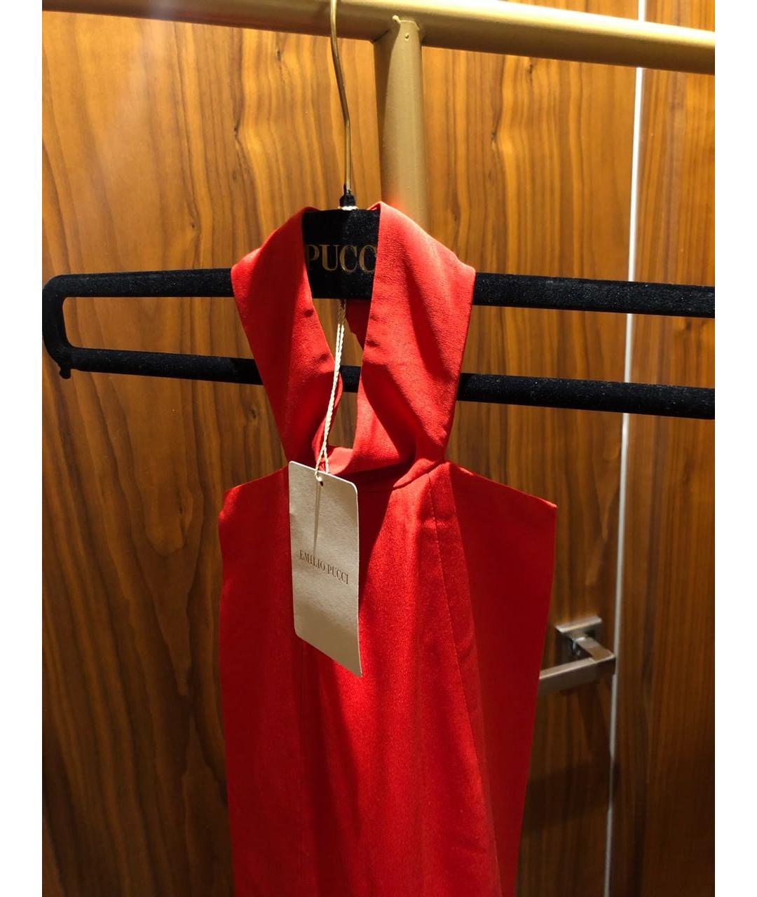 EMILIO PUCCI Красное шелковое вечернее платье, фото 3