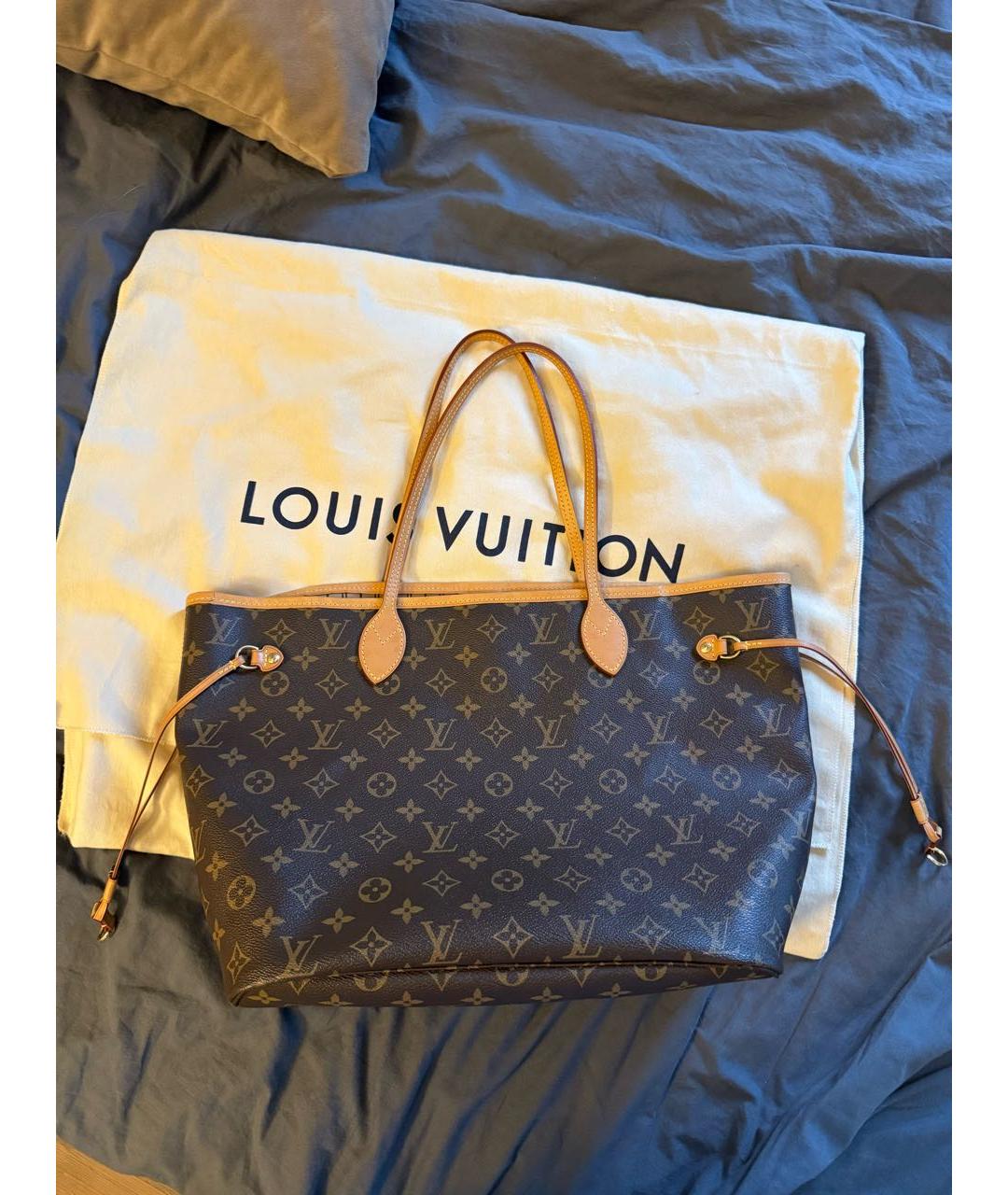 LOUIS VUITTON Коричневая кожаная сумка тоут, фото 2