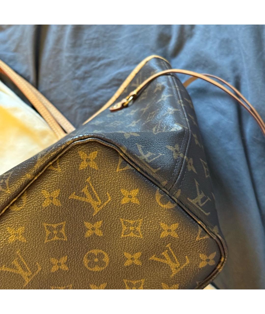LOUIS VUITTON Коричневая кожаная сумка тоут, фото 8