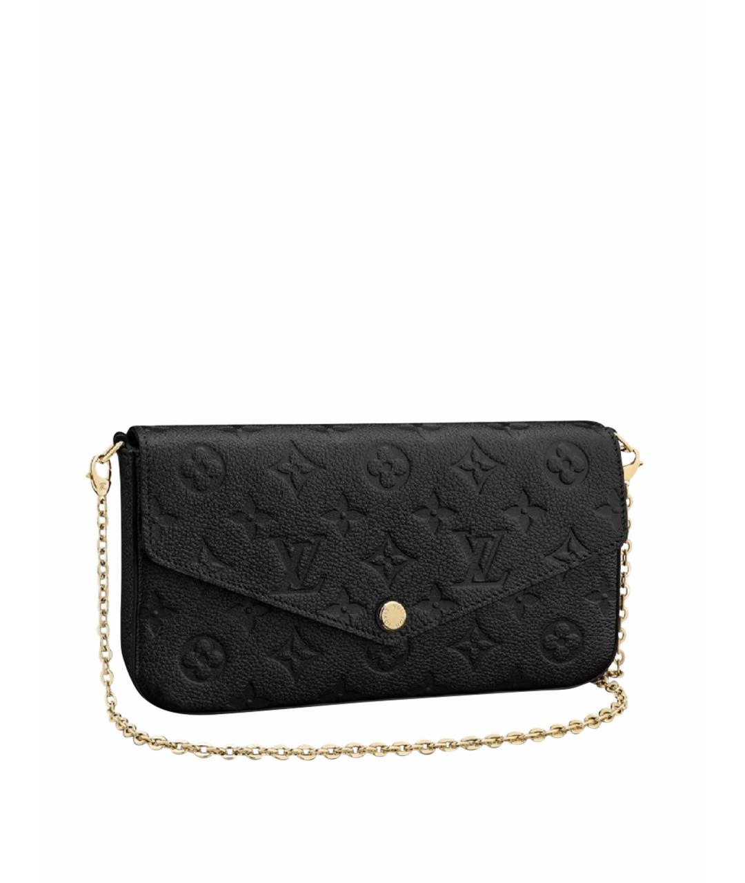 LOUIS VUITTON Черная кожаная сумка через плечо, фото 1