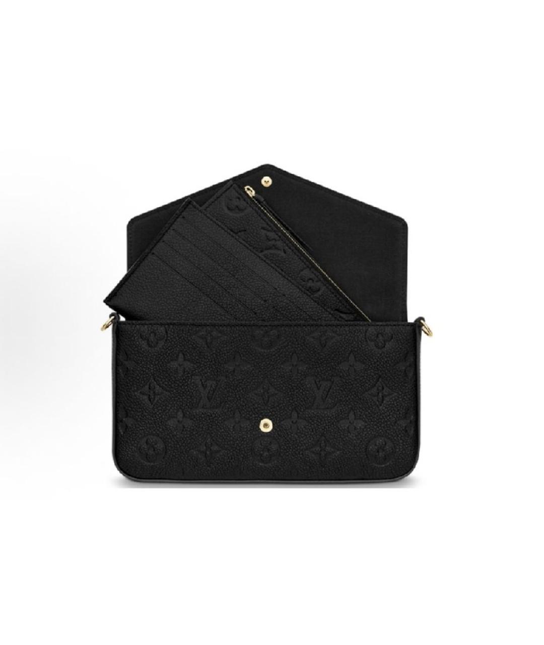 LOUIS VUITTON Черная кожаная сумка через плечо, фото 5