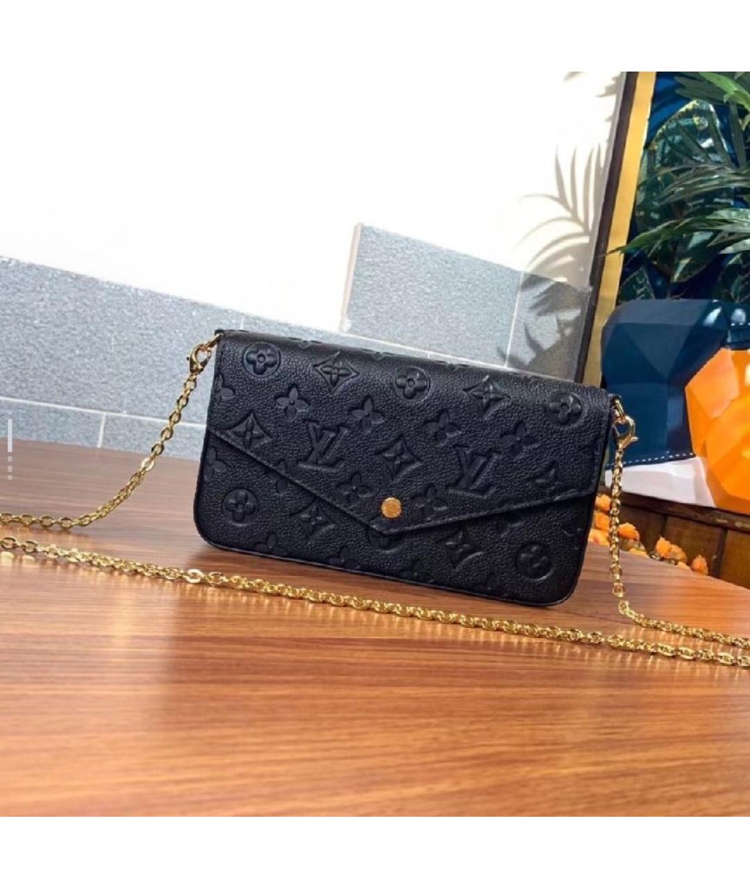 LOUIS VUITTON Черная кожаная сумка через плечо, фото 7