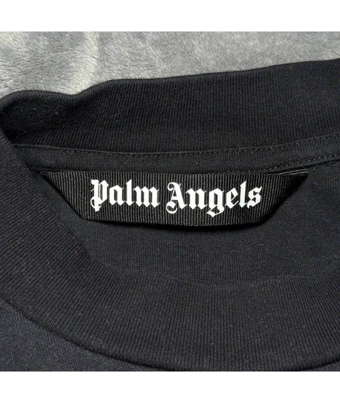 PALM ANGELS Черная хлопковая футболка, фото 4