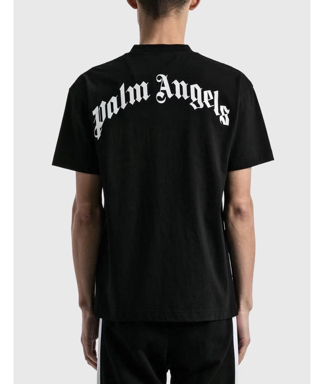 PALM ANGELS Черная хлопковая футболка, фото 7