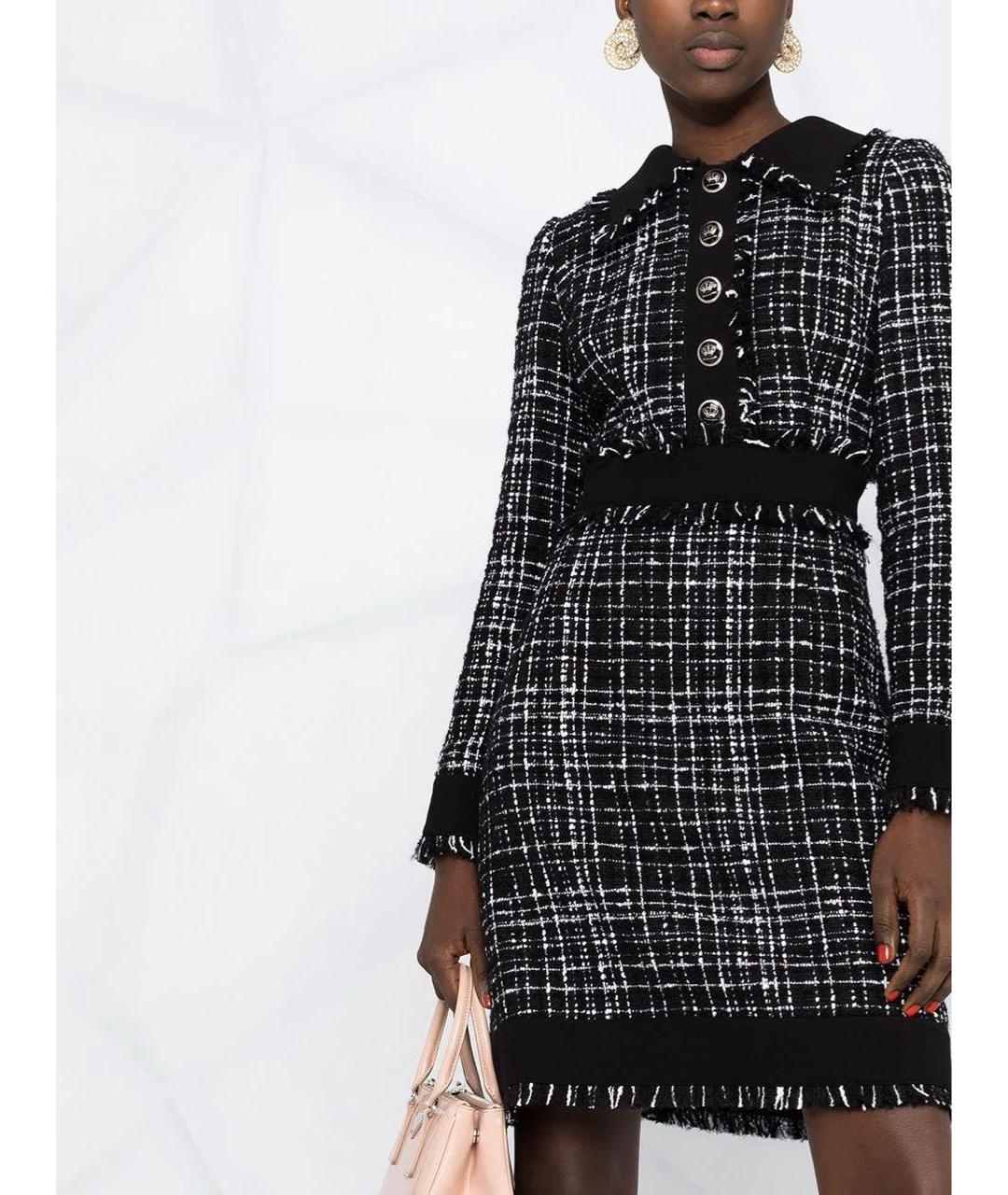 DOLCE&GABBANA Черное твидовое коктейльное платье, фото 2