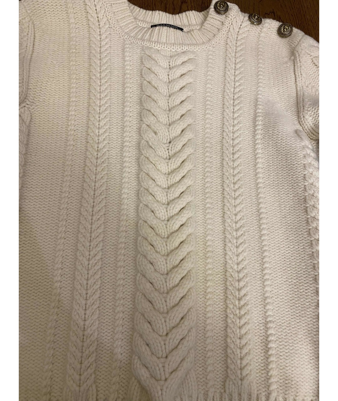 BALMAIN Белый шерстяной джемпер / свитер, фото 5