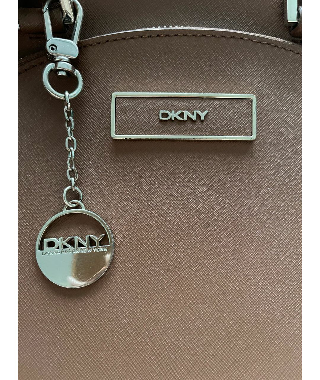 DKNY Коричневая кожаная сумка тоут, фото 3