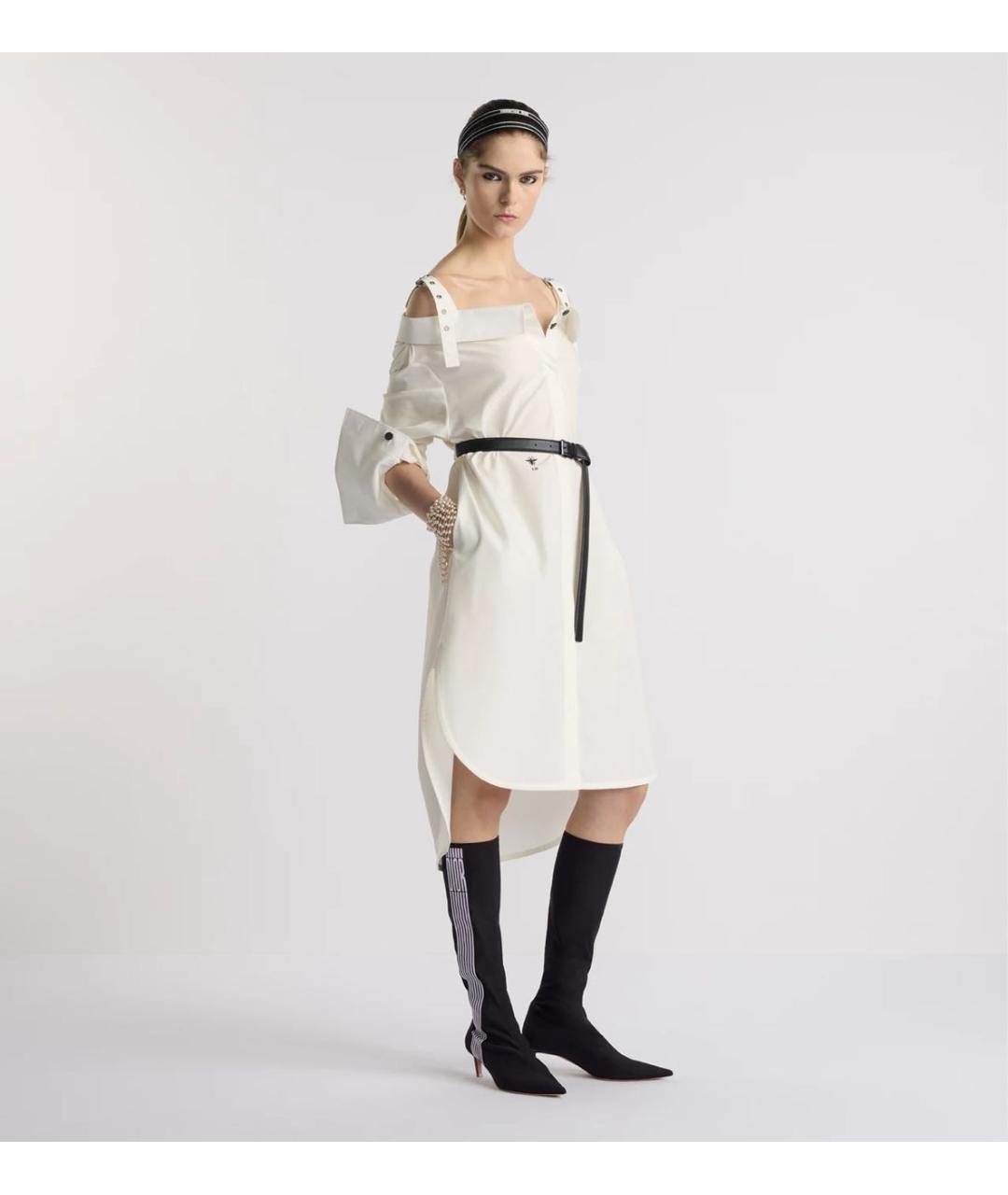 CHRISTIAN DIOR Белое хлопковое платье, фото 5