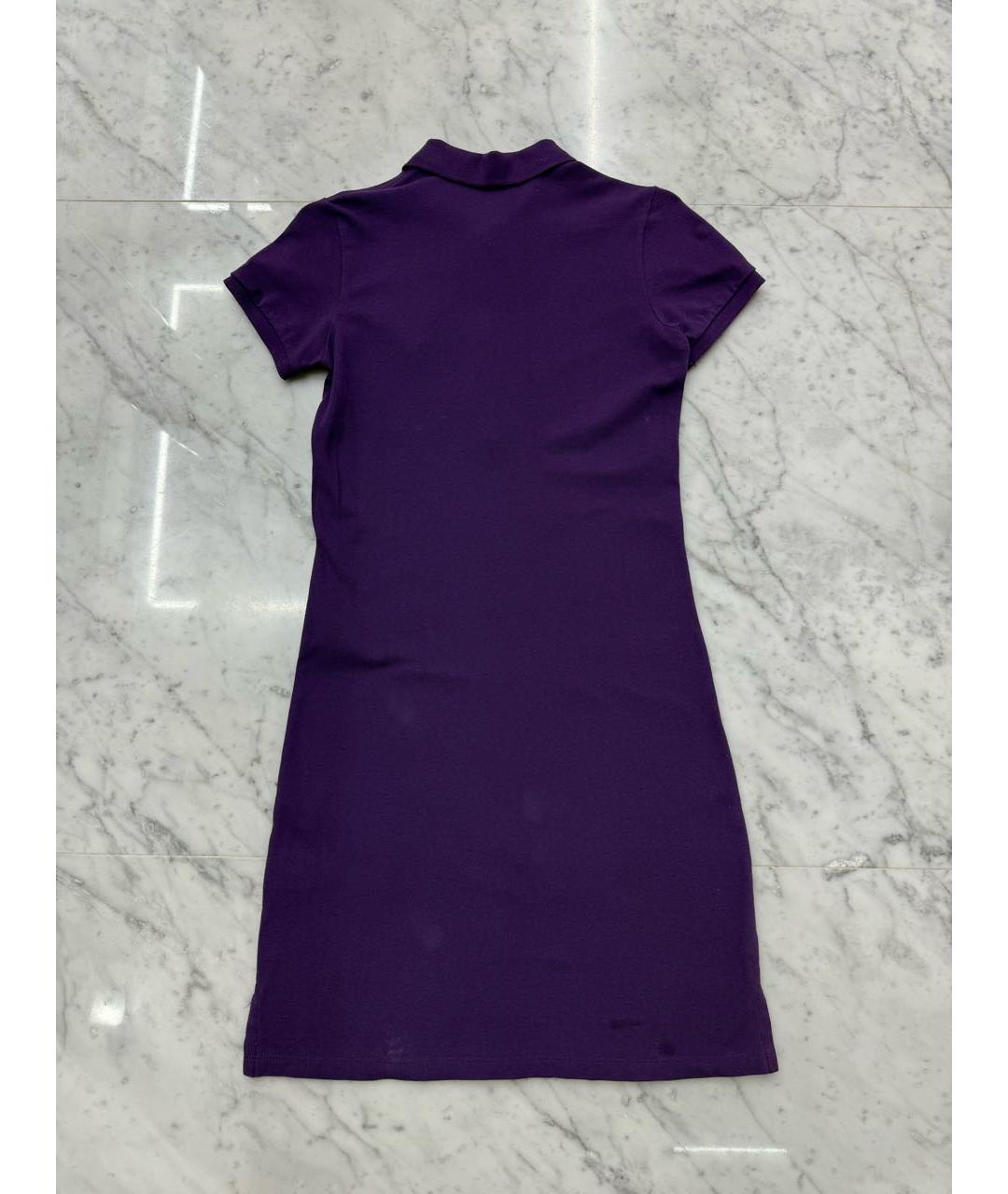POLO RALPH LAUREN Фиолетовое хлопковое повседневное платье, фото 4