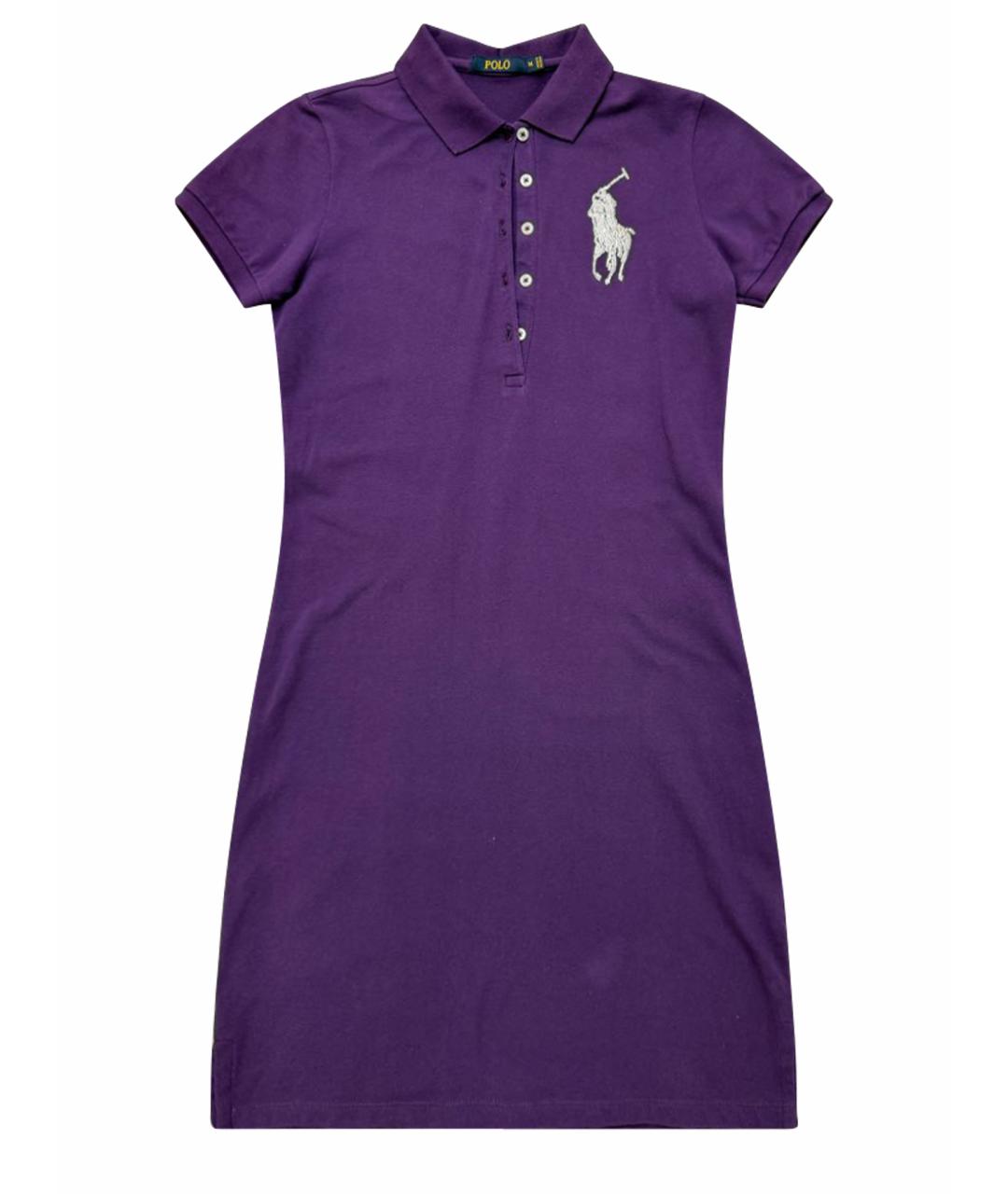 POLO RALPH LAUREN Фиолетовое хлопковое повседневное платье, фото 1