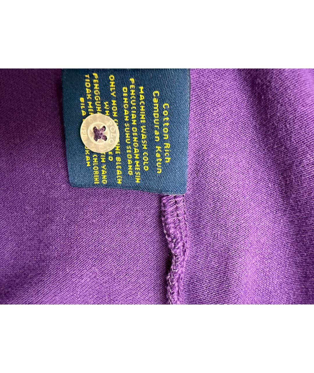 POLO RALPH LAUREN Фиолетовое хлопковое повседневное платье, фото 5