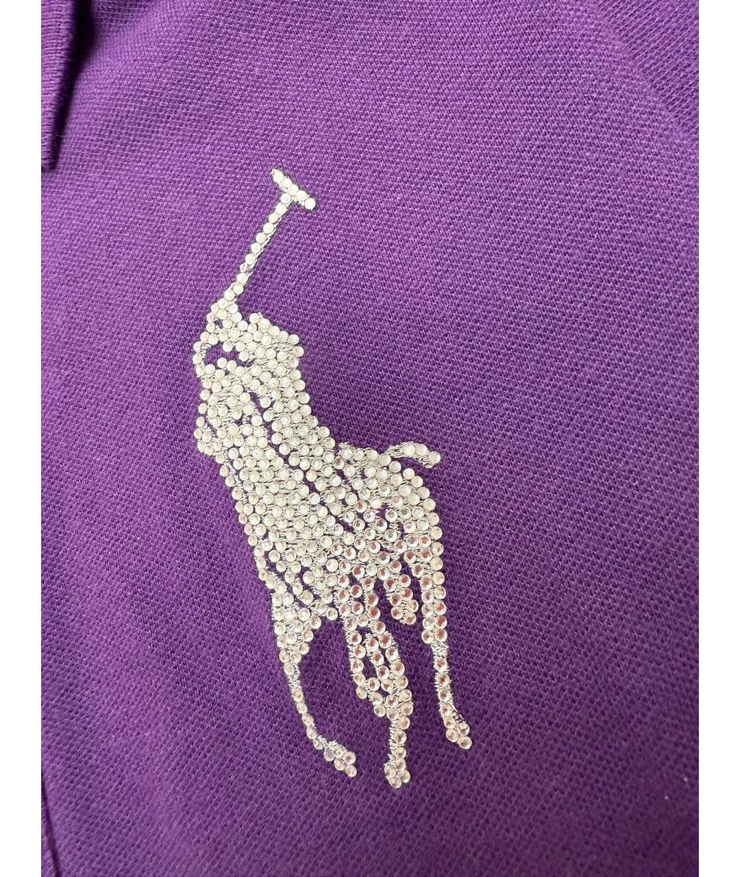 POLO RALPH LAUREN Фиолетовое хлопковое повседневное платье, фото 3