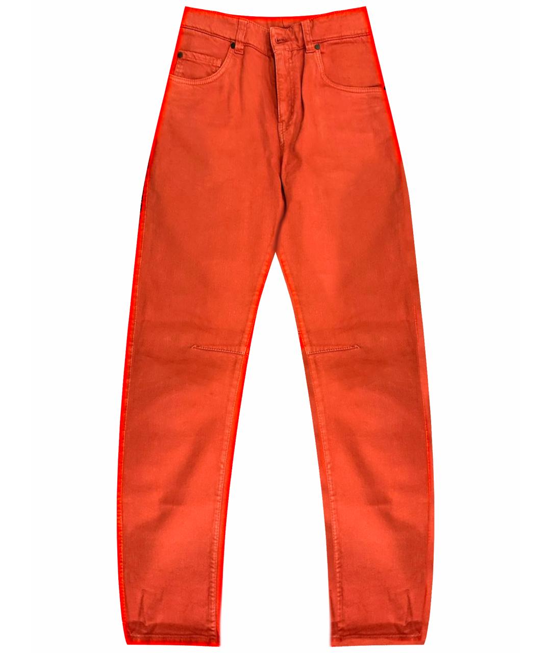 BRUNELLO CUCINELLI Оранжевое хлопковые брюки узкие, фото 1