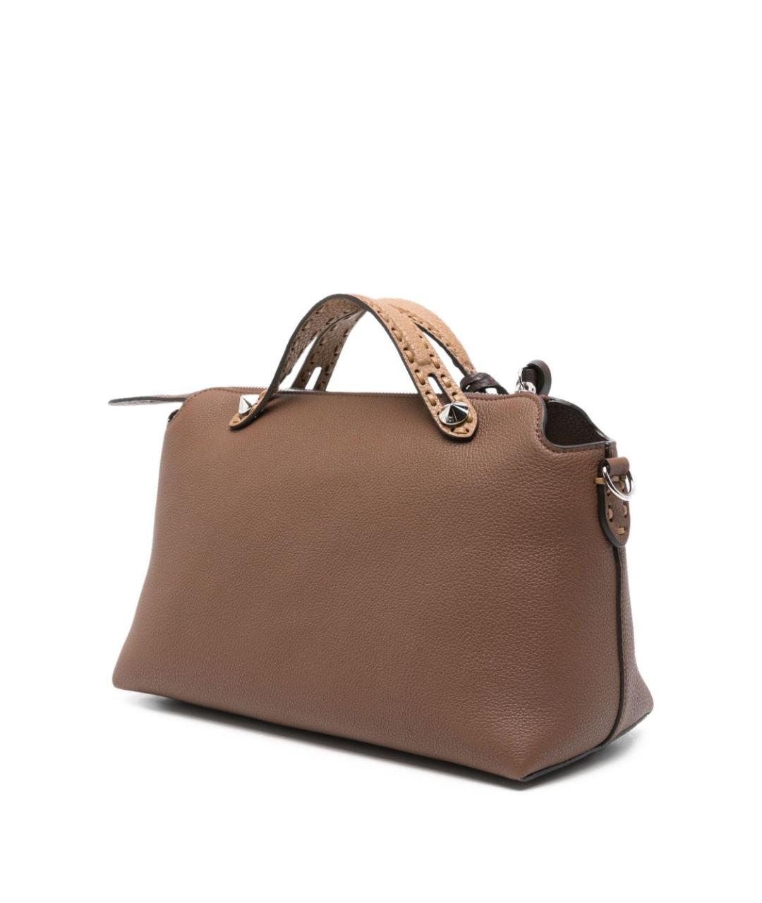 FENDI Коричневая кожаная сумка тоут, фото 5
