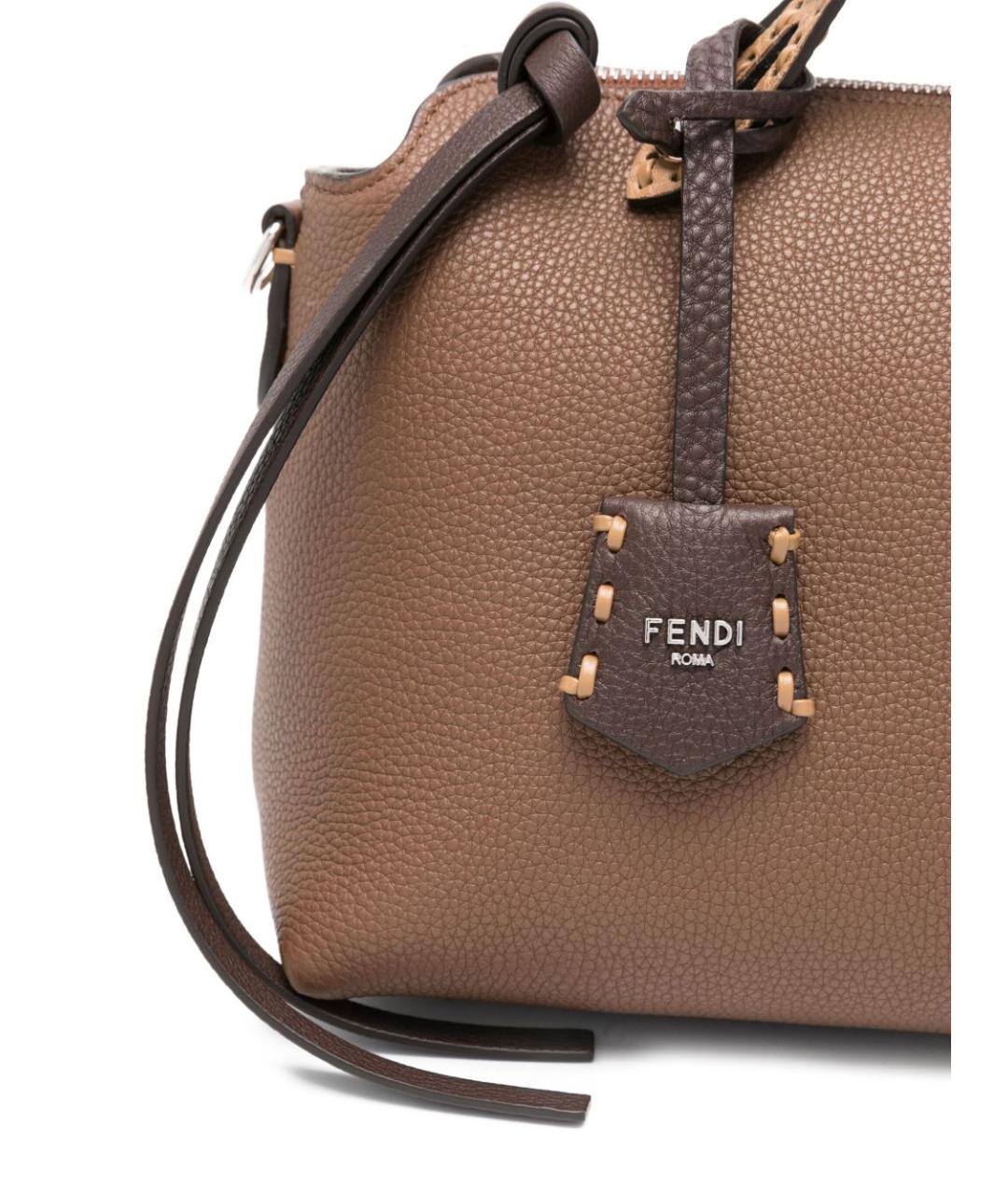 FENDI Коричневая кожаная сумка тоут, фото 4