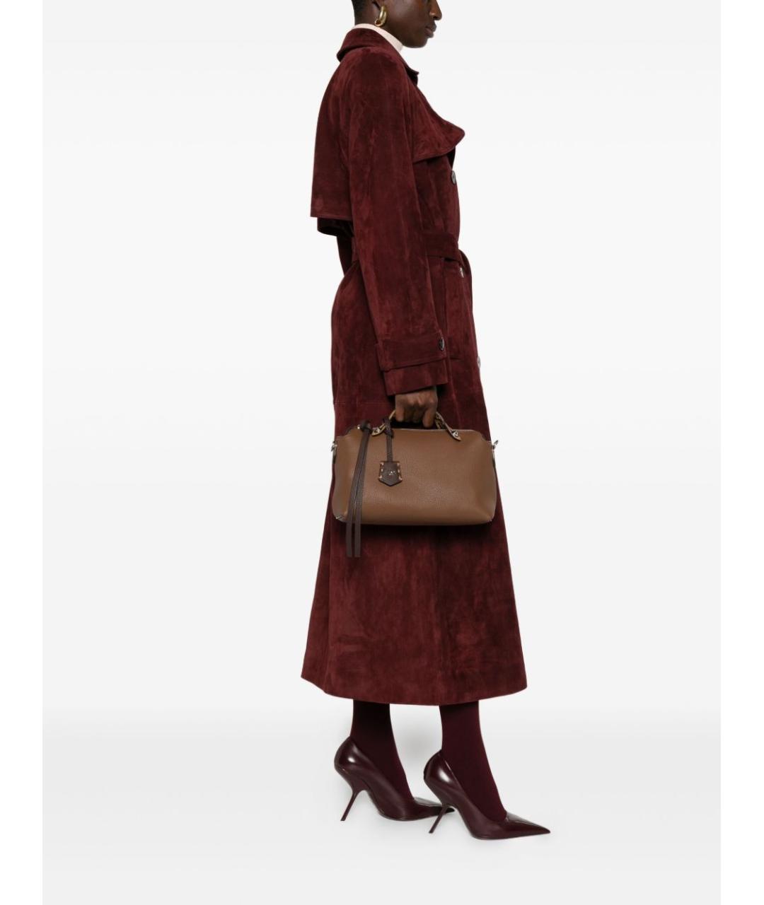 FENDI Коричневая кожаная сумка тоут, фото 3