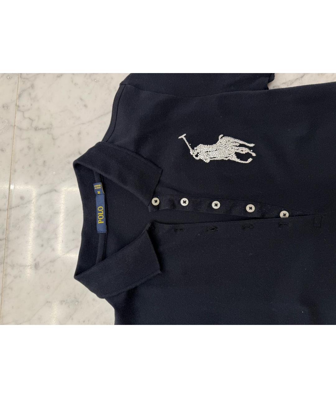 POLO RALPH LAUREN Черное хлопковое повседневное платье, фото 2