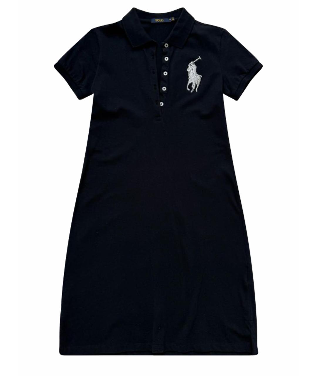 POLO RALPH LAUREN Черное хлопковое повседневное платье, фото 1