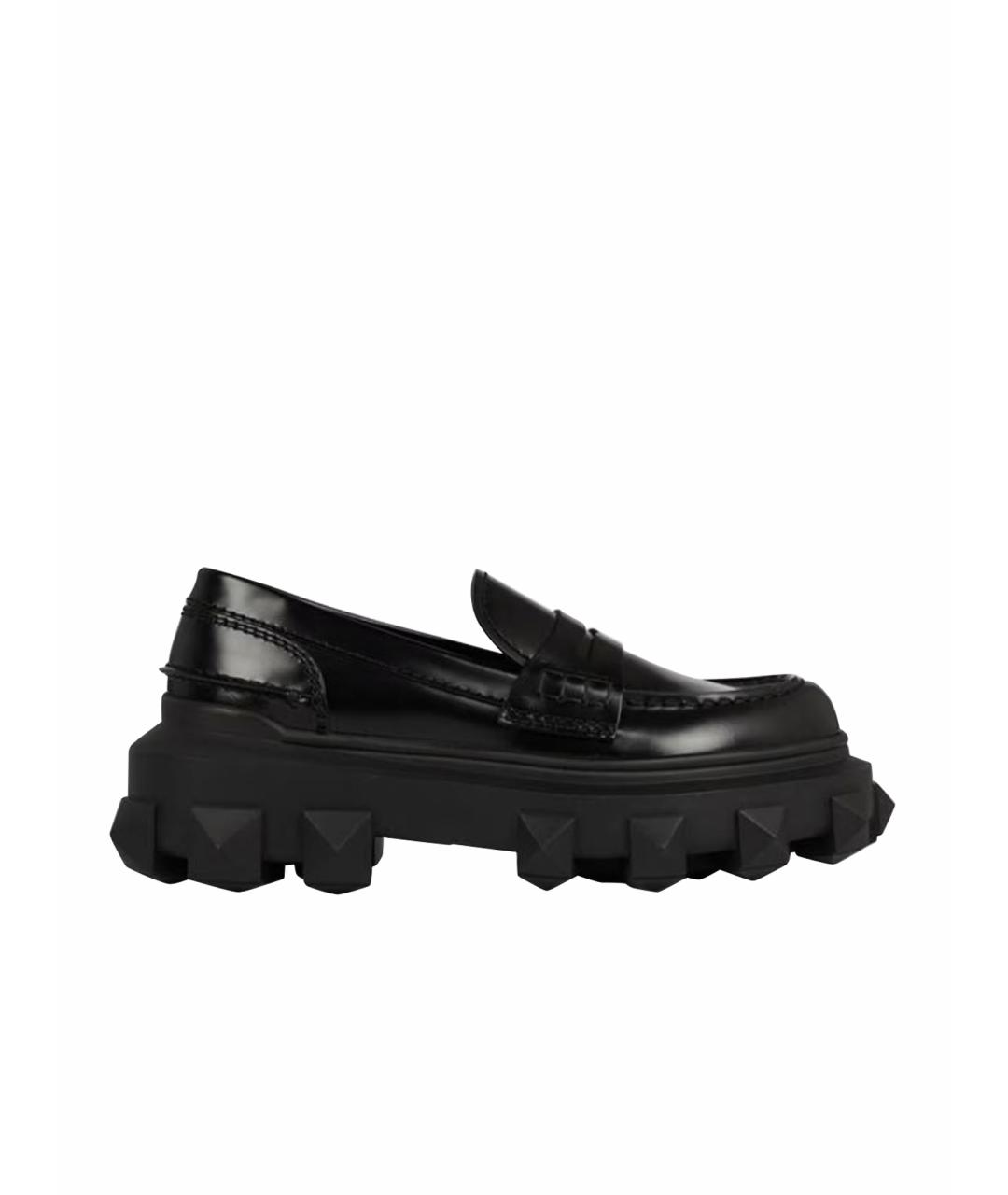 VALENTINO Черные кожаные лоферы, фото 1