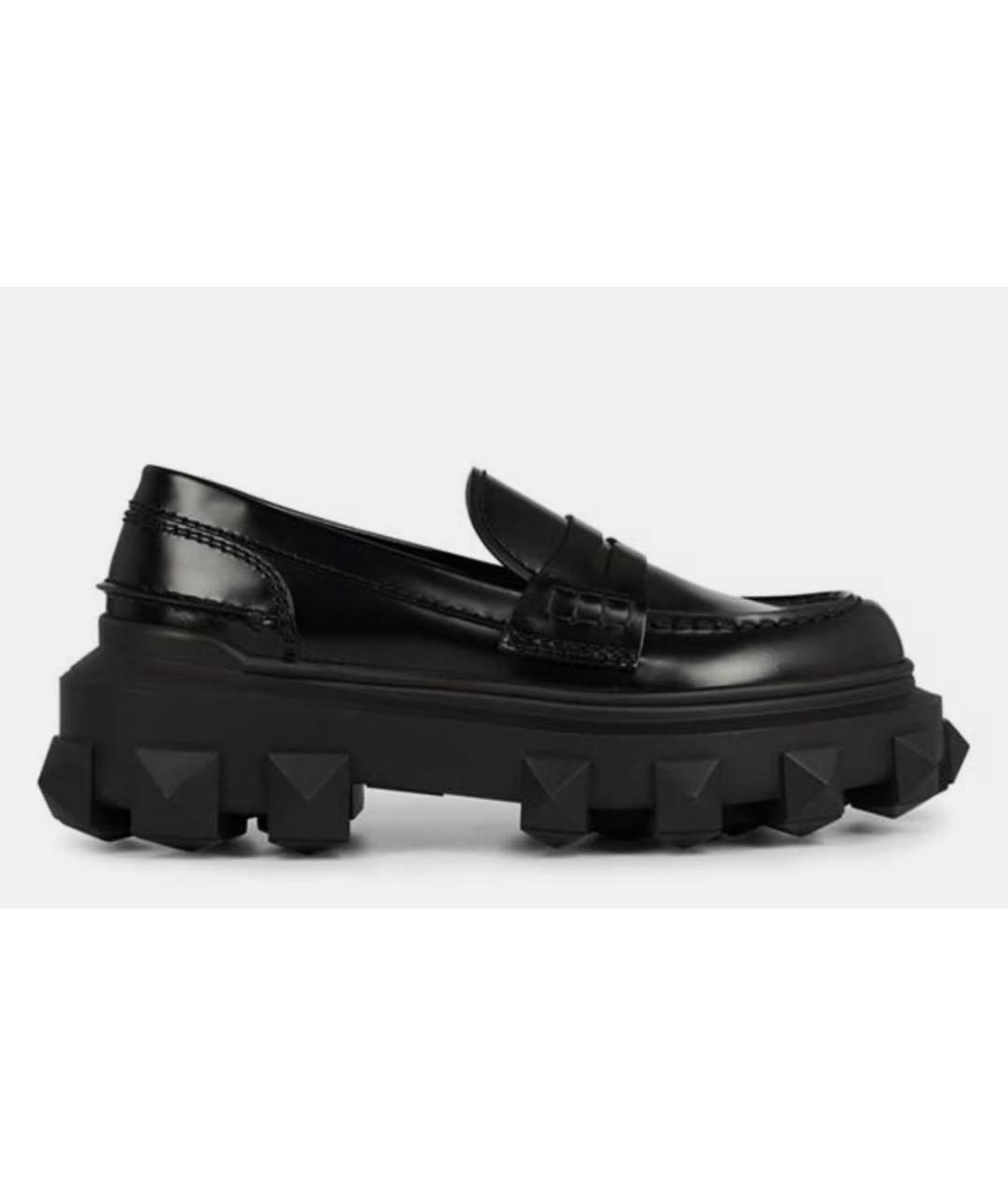 VALENTINO Черные кожаные лоферы, фото 9