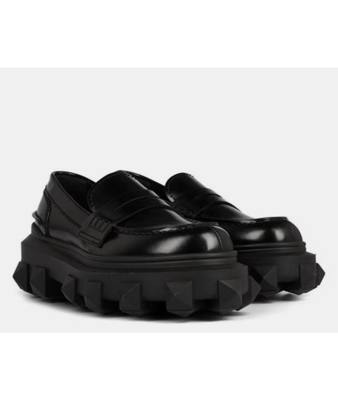 VALENTINO Черные кожаные лоферы, фото 2
