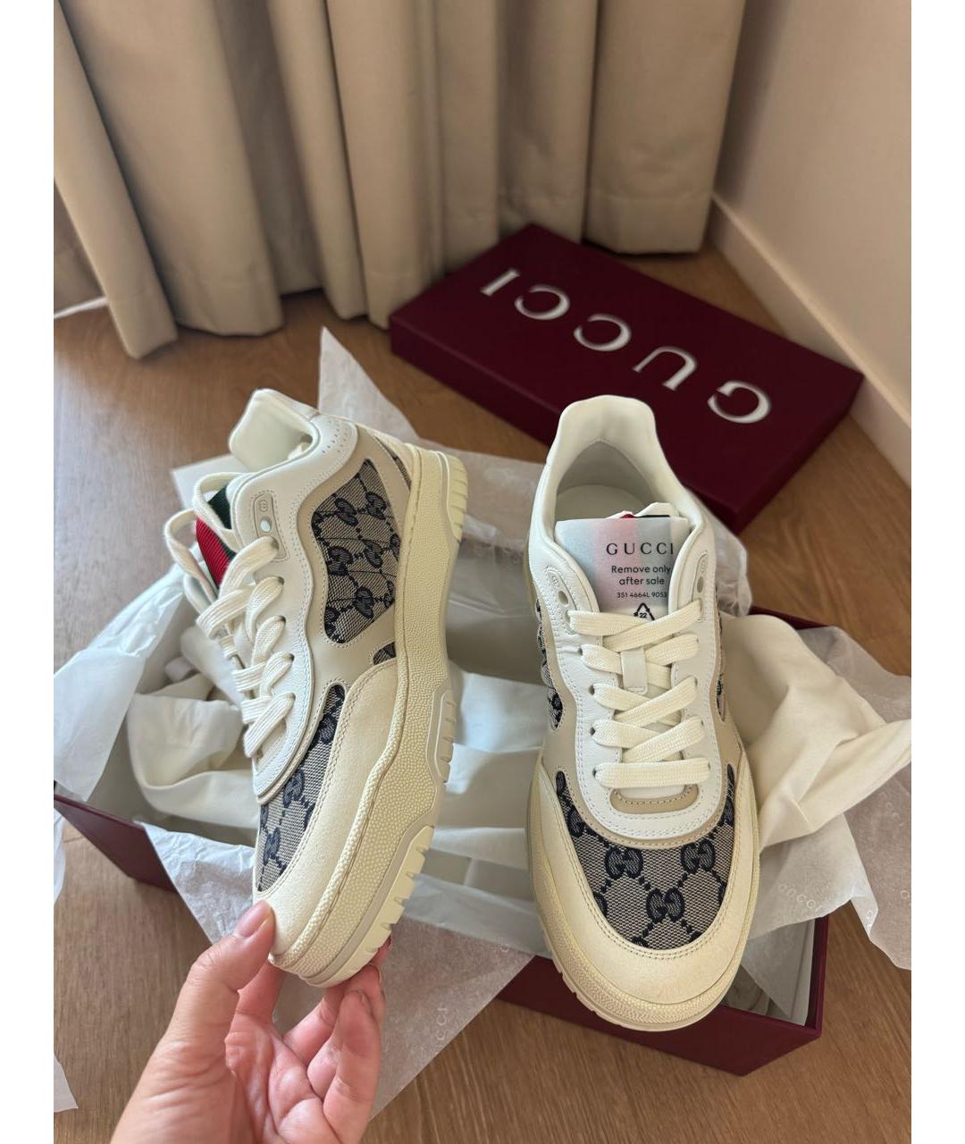 GUCCI Бежевые кеды, фото 3
