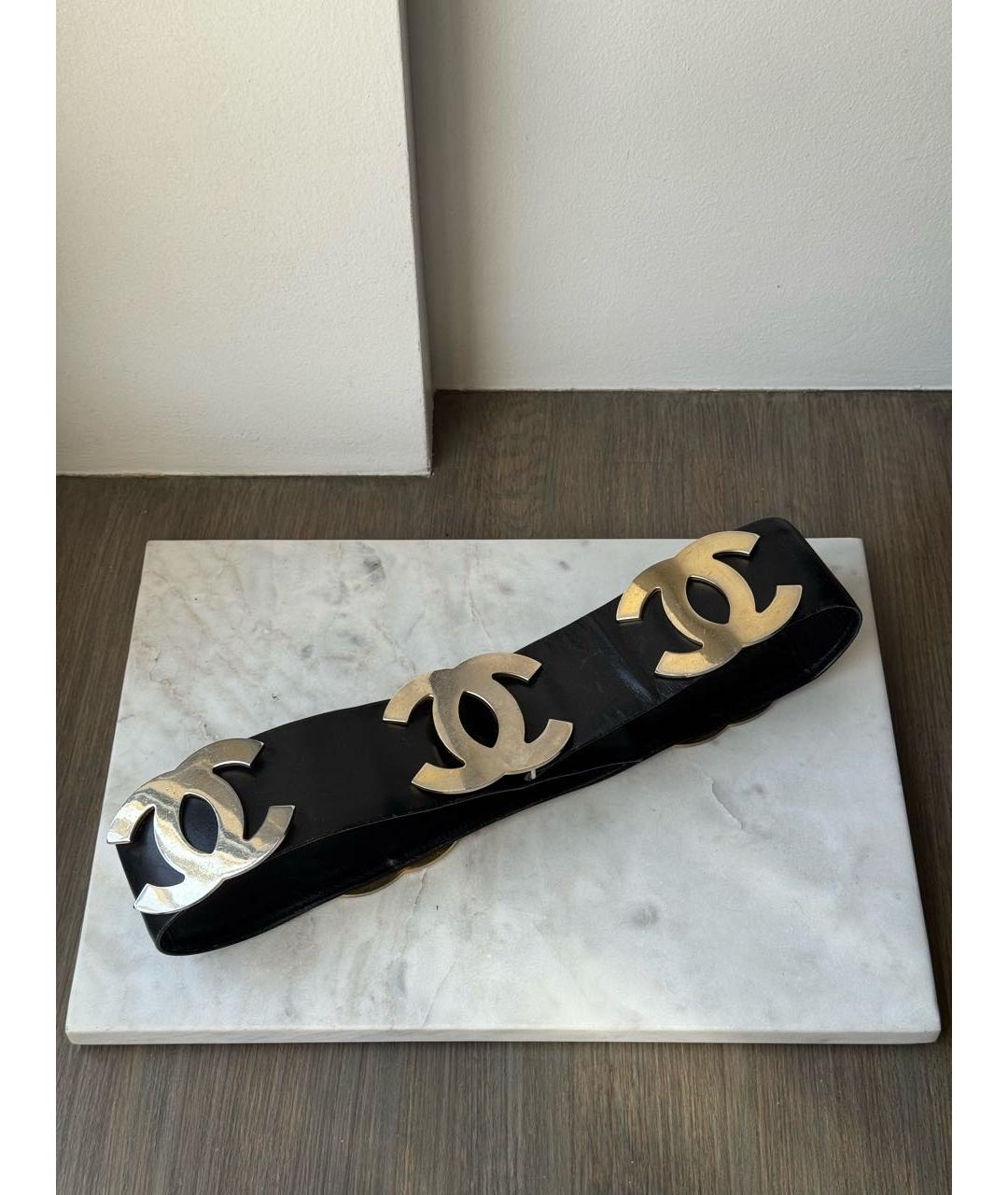 CHANEL Черный кожаный ремень, фото 9