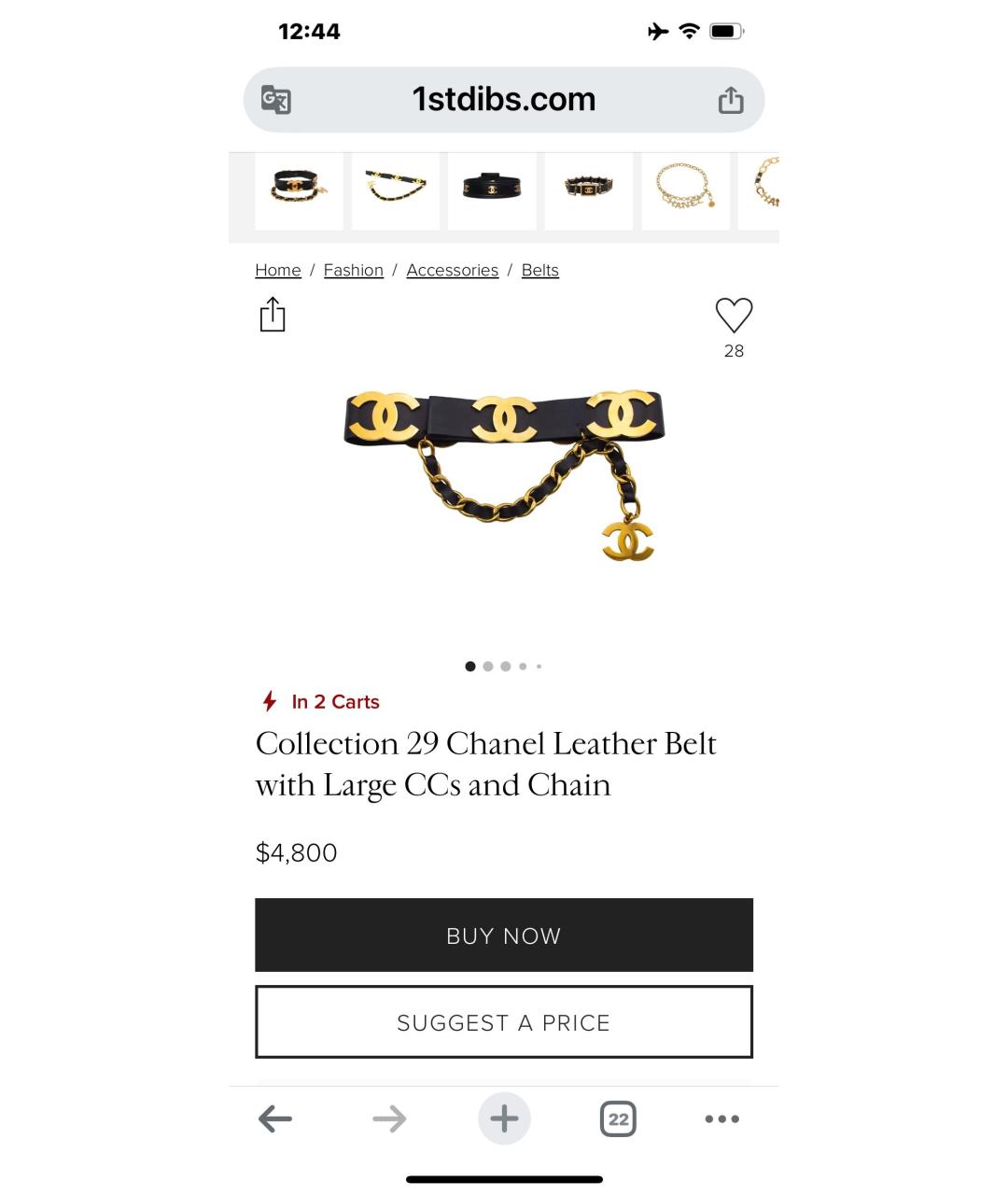 CHANEL Черный кожаный ремень, фото 7
