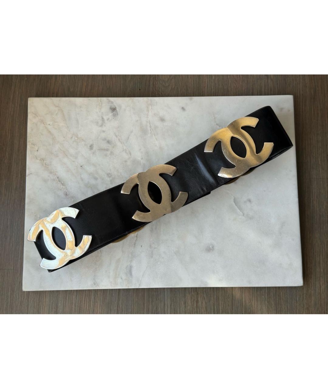 CHANEL Черный кожаный ремень, фото 4