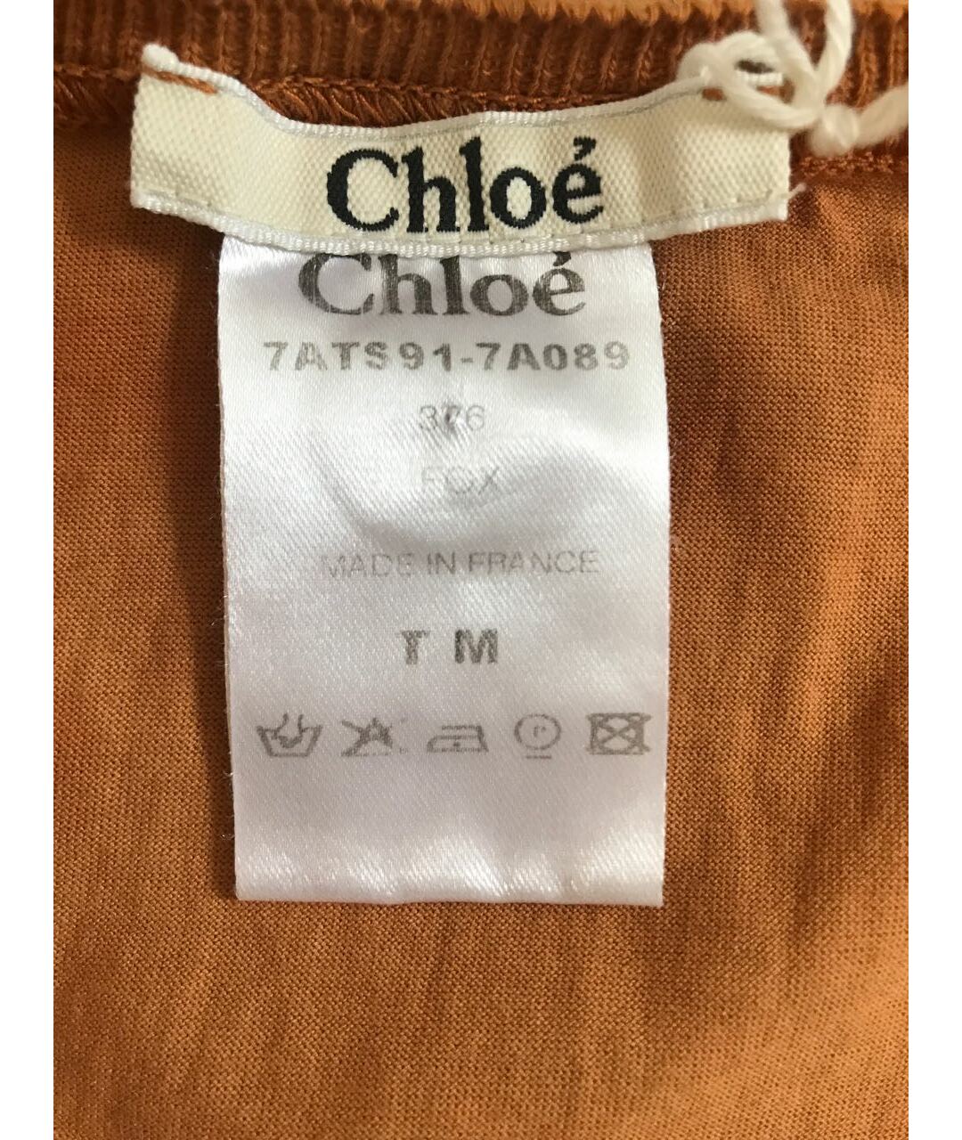 CHLOE Коралловая хлопковая футболка, фото 3